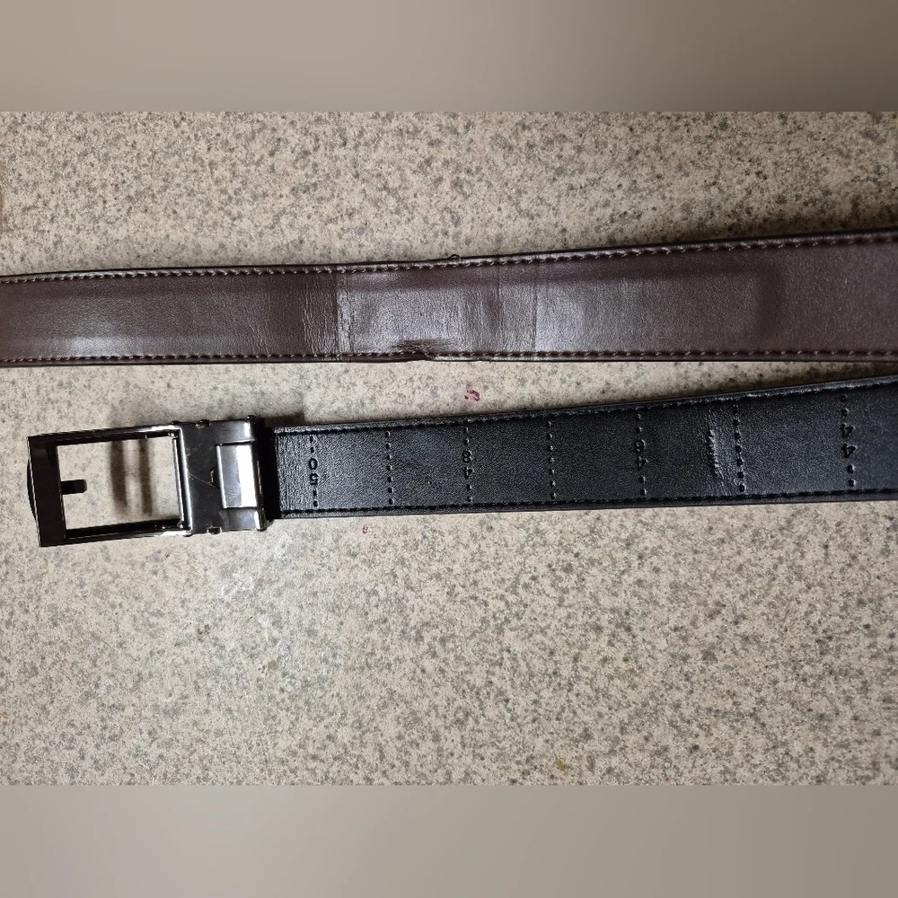 Reversible Black and Brown Leather Belt